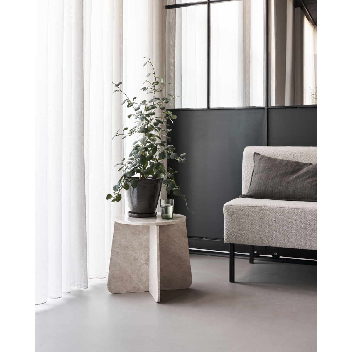 Sidebord, HDMarb, Beige