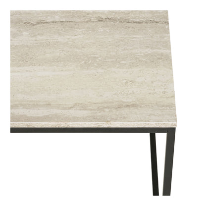 Vita Sofabord - Sofabord, travertin look, sort stel 90x60x45 cm
