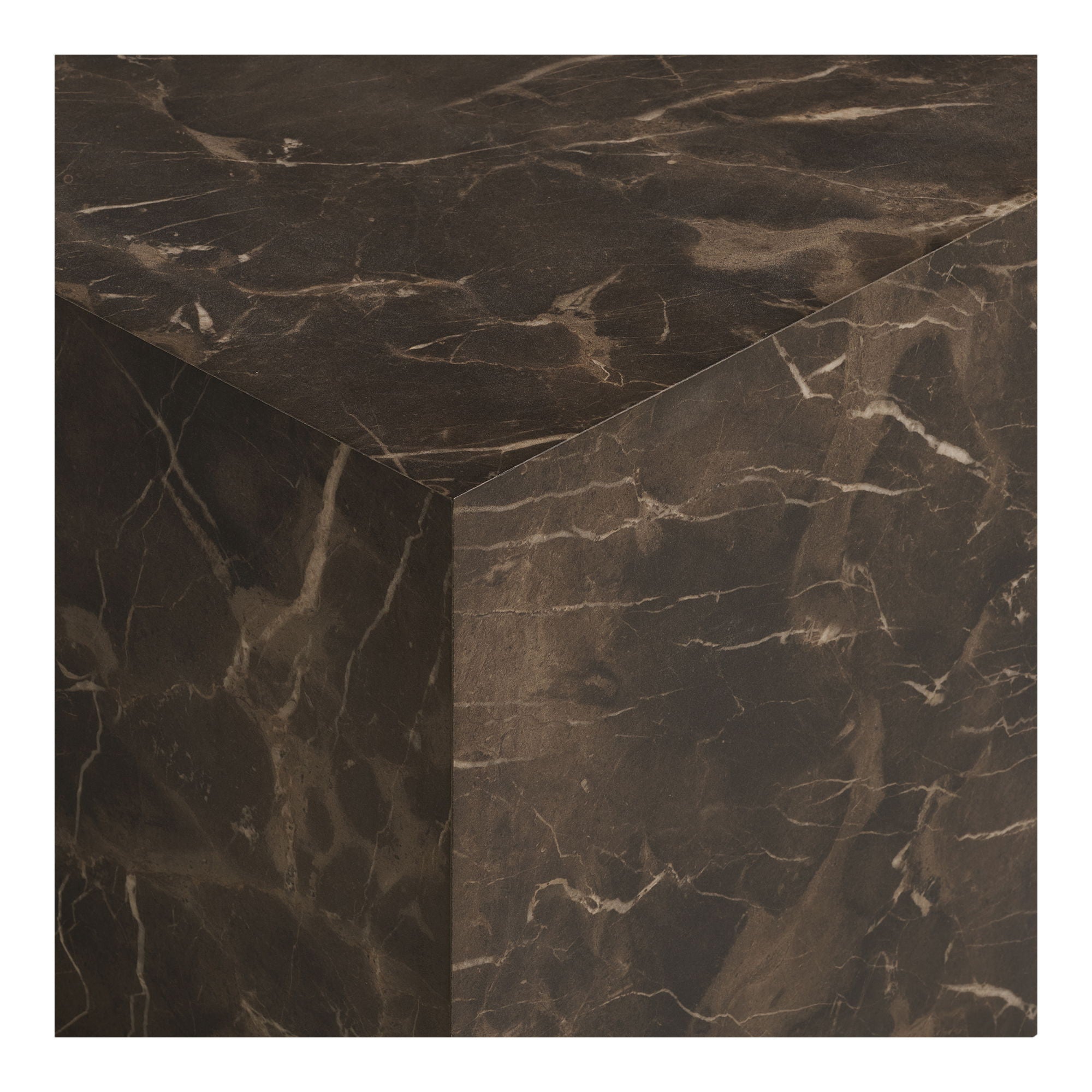 Prague Sofabord - Sofabord, marmor look, brun 60x80x40 cm
