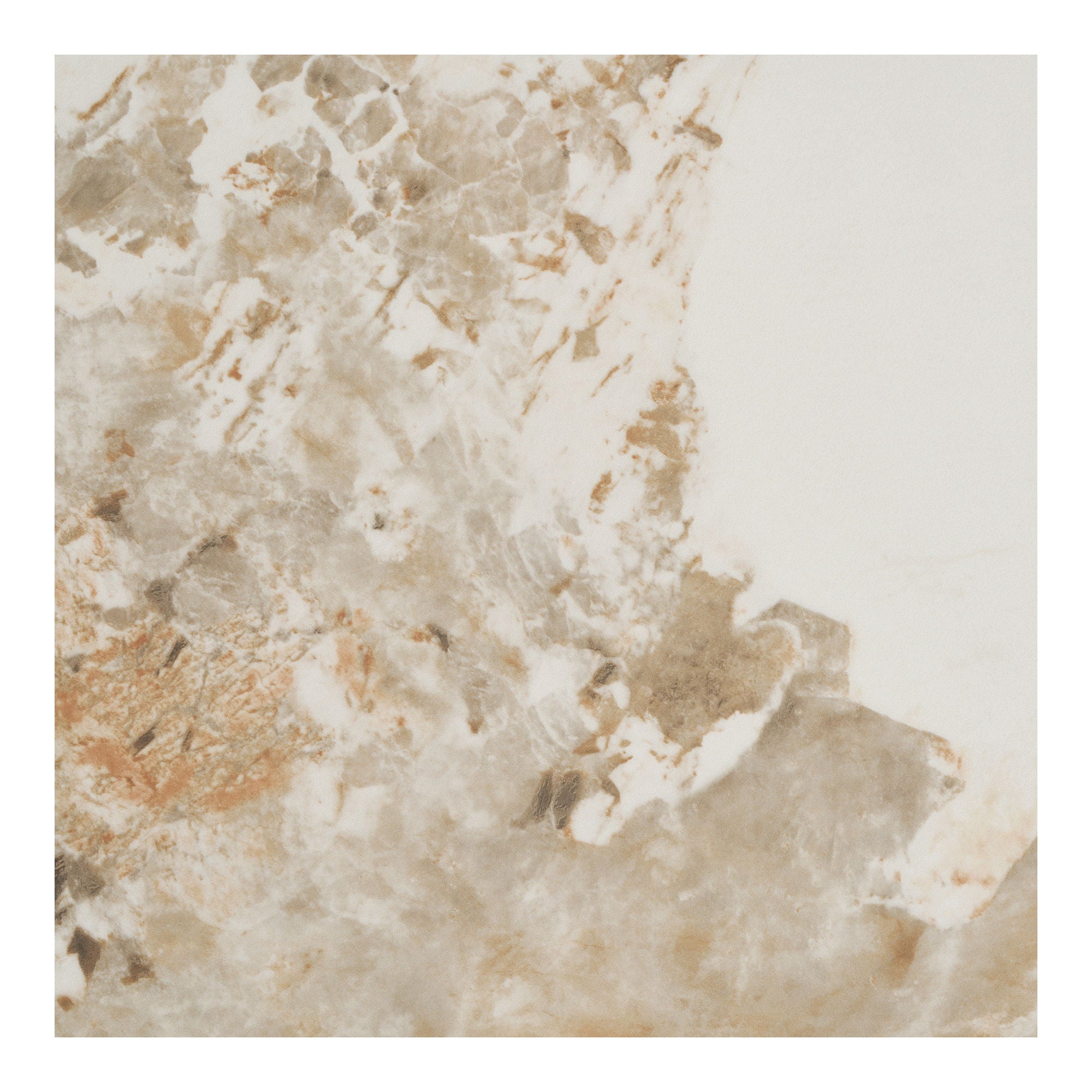 Athens Sofabord - Sofabord, keramik bordplade, hvid/mørkebrun ø80x40 cm