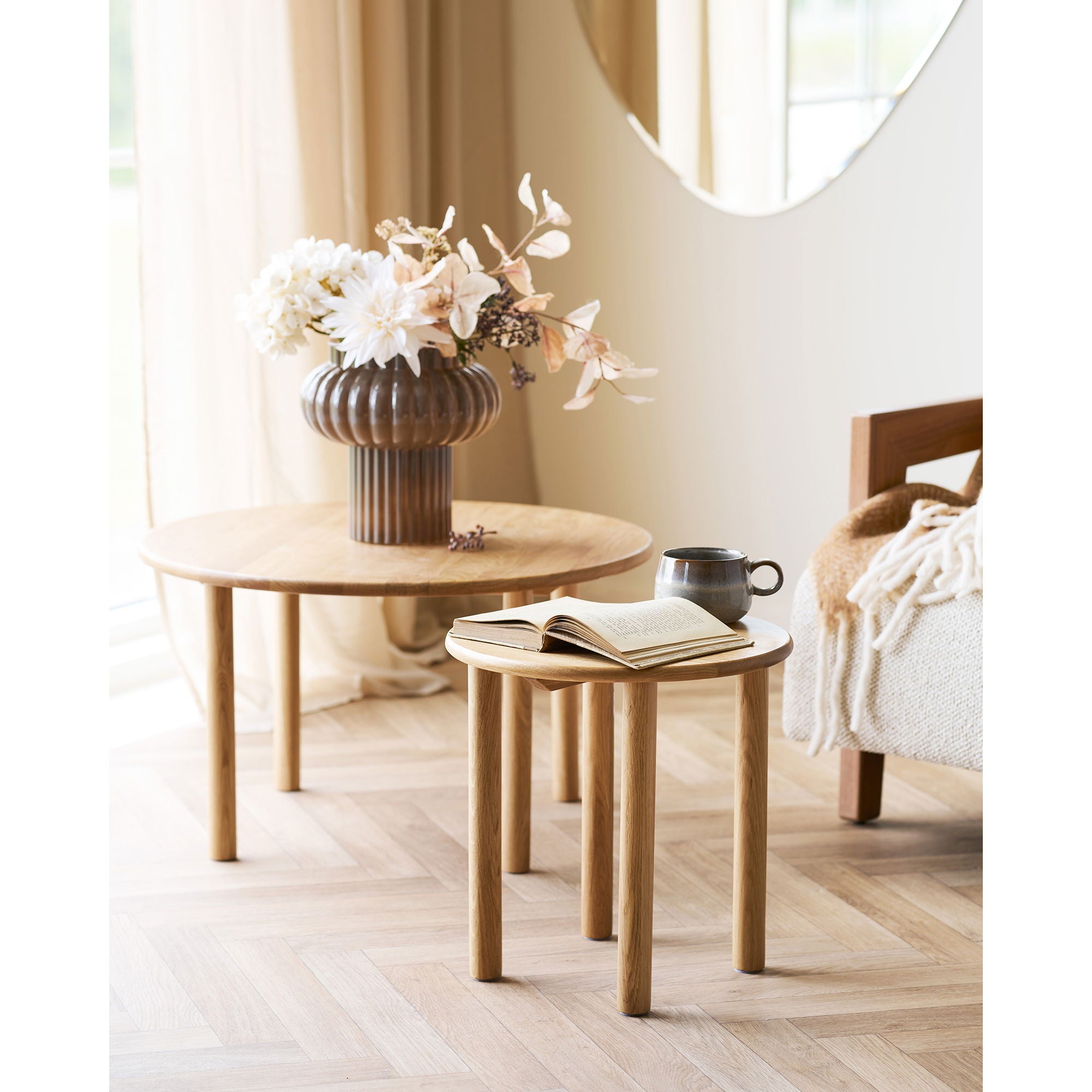 Jena Sidebord - Sidebord, eg, natur ø40X40 cm
