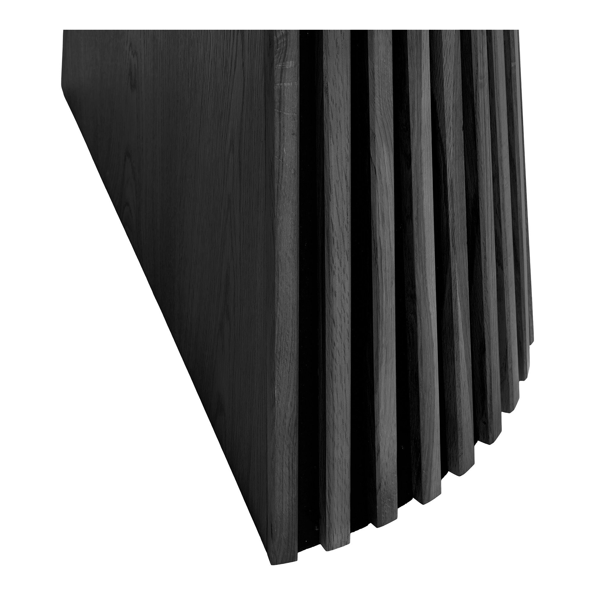 Osaka Spisebord - Spisebord, egefiner, sort, inkl. to tillægsplader ø120x120-160-200x75 cm