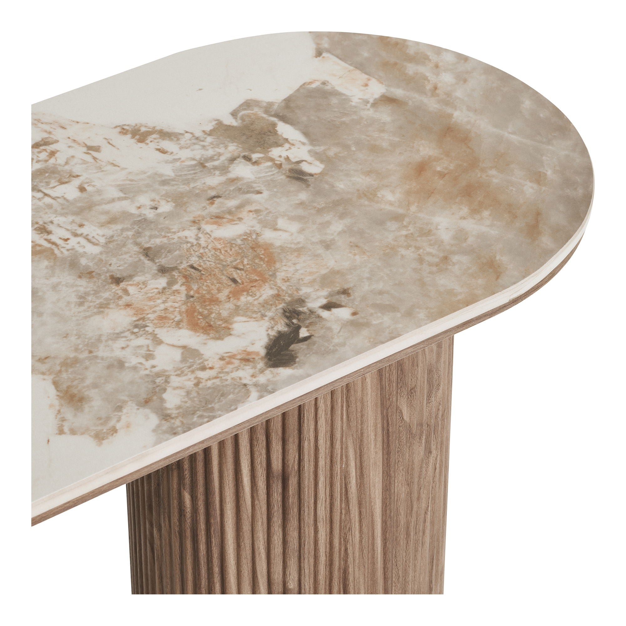 Athens Konsolbord - Konsolbord, keramik bordplade, hvid, mørkebrun 40x120x78 cm
