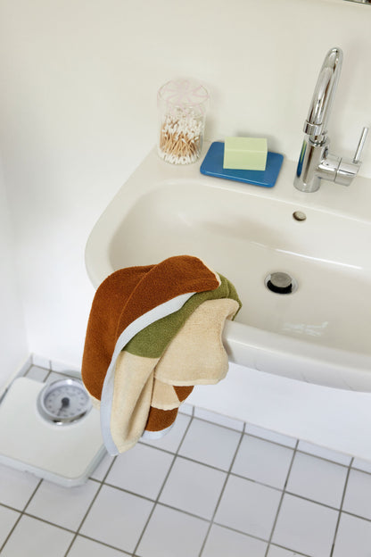 Hübsch Block Håndklæde Small Brun/ Flerfarvet