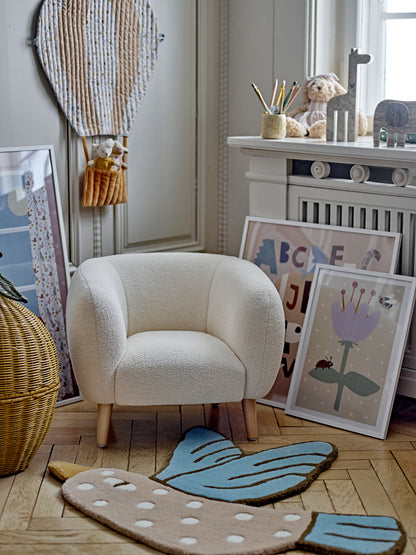Bloomingville MINI Blue Jay Tæppe, Blå, Uld
