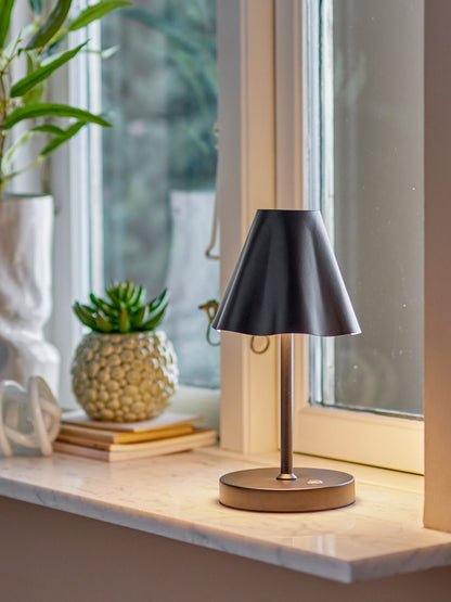 Bloomingville Lianna Portable Lampe, Genopladelig, Sort, Metal