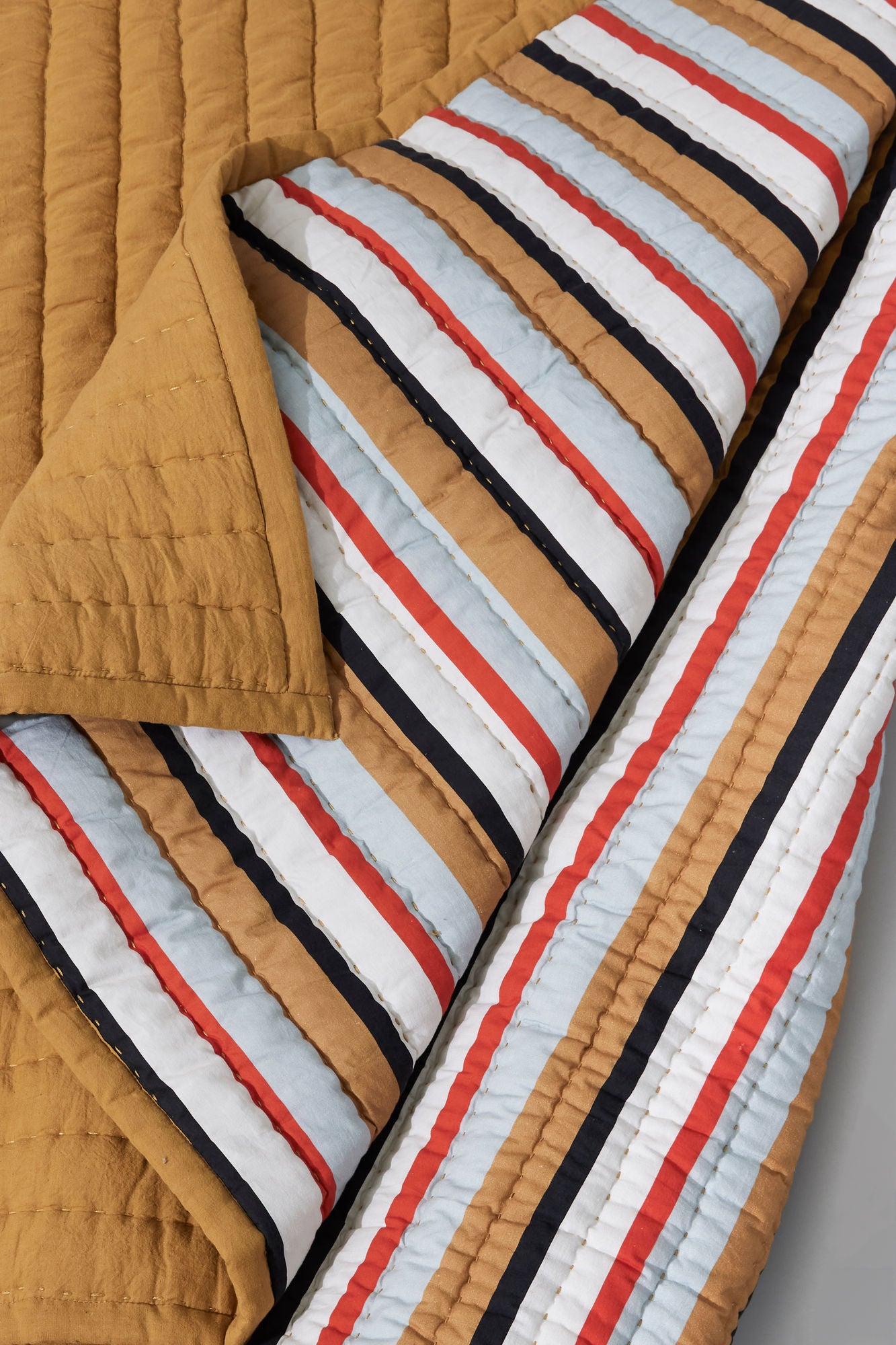 Hübsch Pavilion Plaid  Stribet Okker/ Flerfarvet