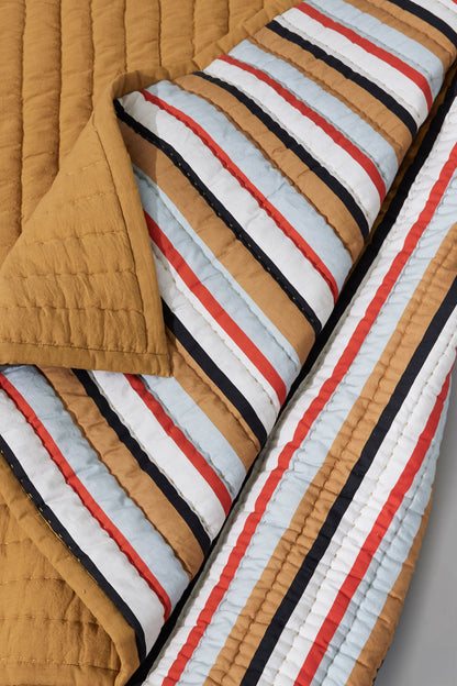 Hübsch Pavilion Plaid  Stribet Okker/ Flerfarvet