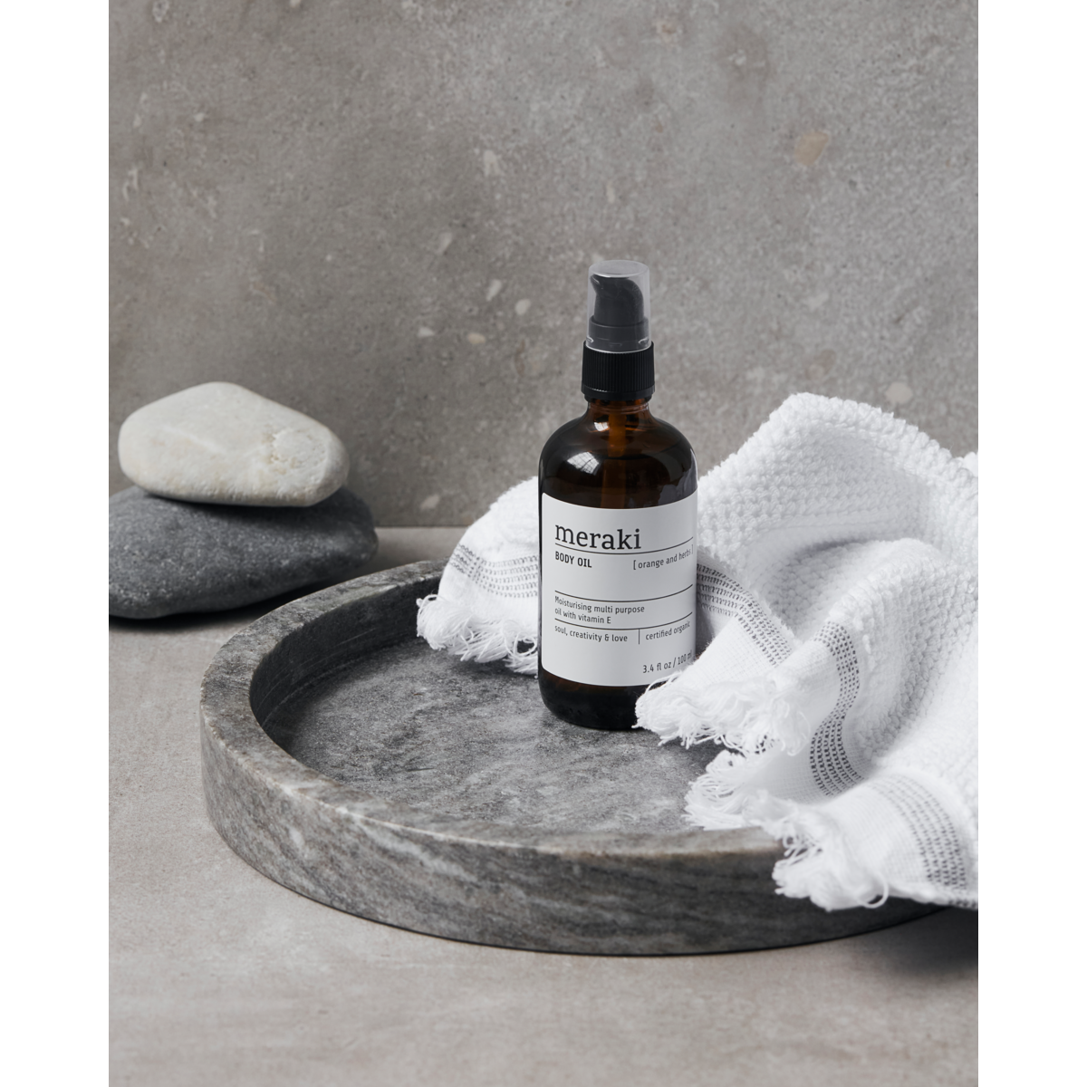 Body oil, Orange &amp; herbs, Brun
