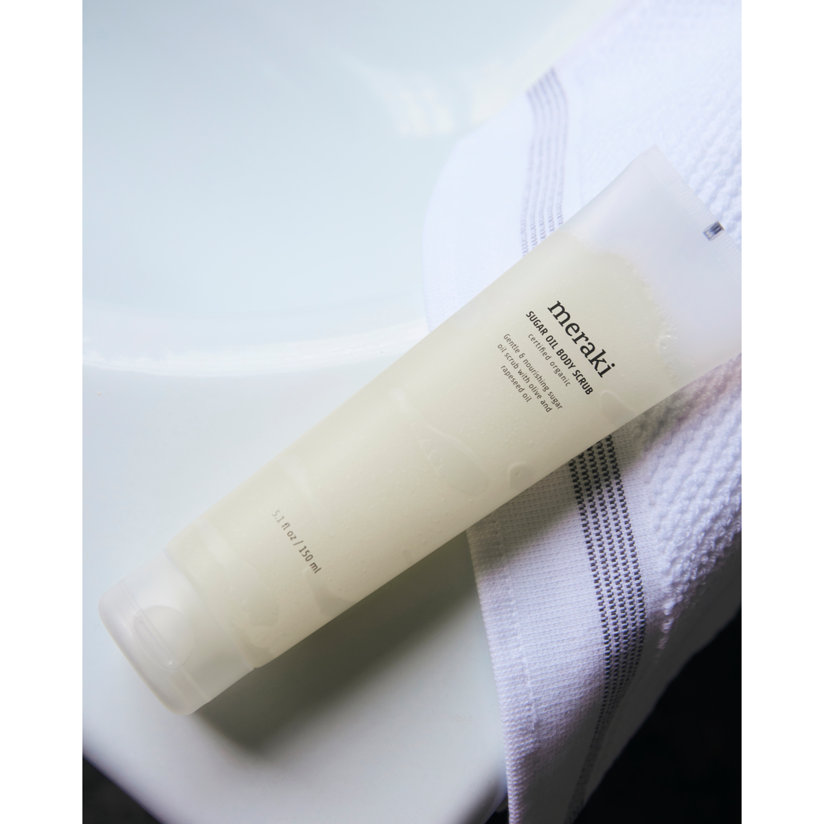 Sukker olie body scrub, Hvid