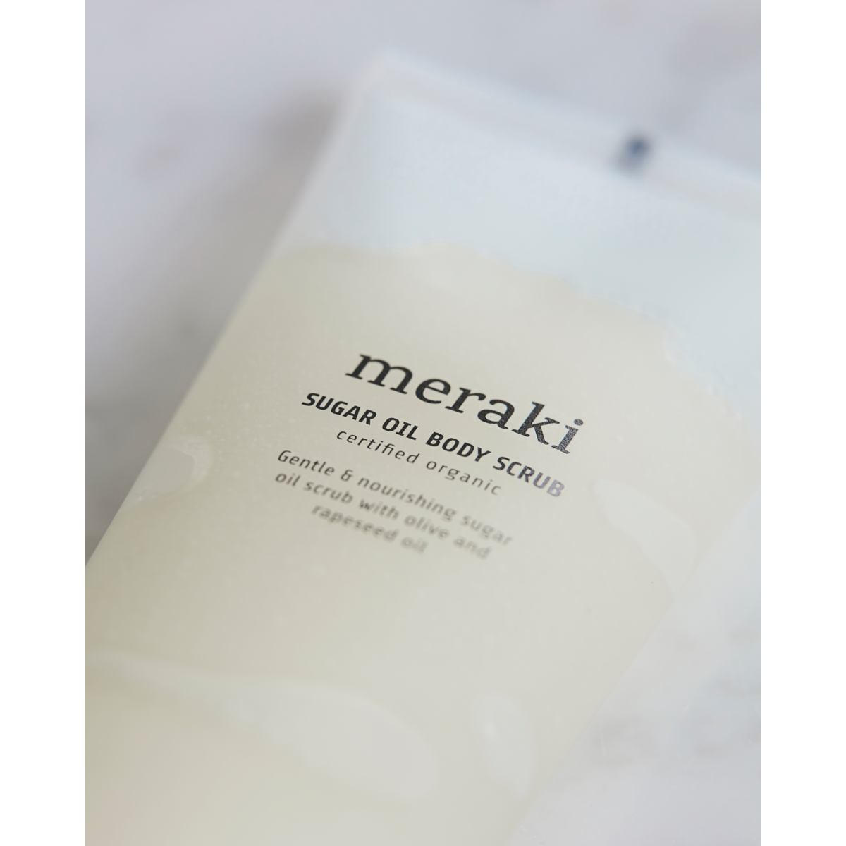 Sukker olie body scrub, Hvid