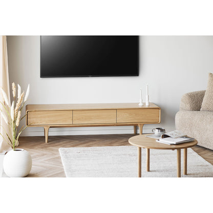 Darwin TV-bænk - TV-bænk, egetræ 180x45x45 cm