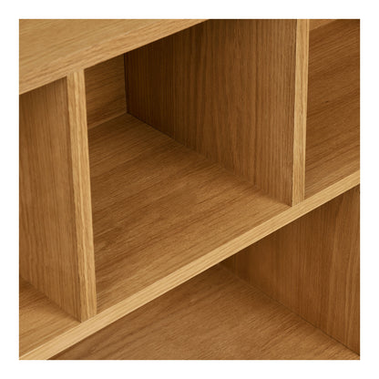 Oshawa Bog Reol - Bog reol, eg/egefiner, natur 30x112x104,5 cm