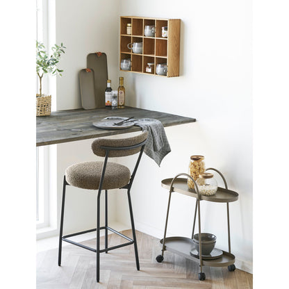 Empoli Barvogn - Barvogn, 2 hylder, stål, brun 27,5x60x64 cm