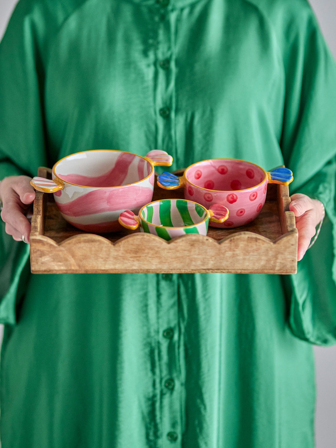 Bloomingville Caramella Skål, Rosa, Stentøj