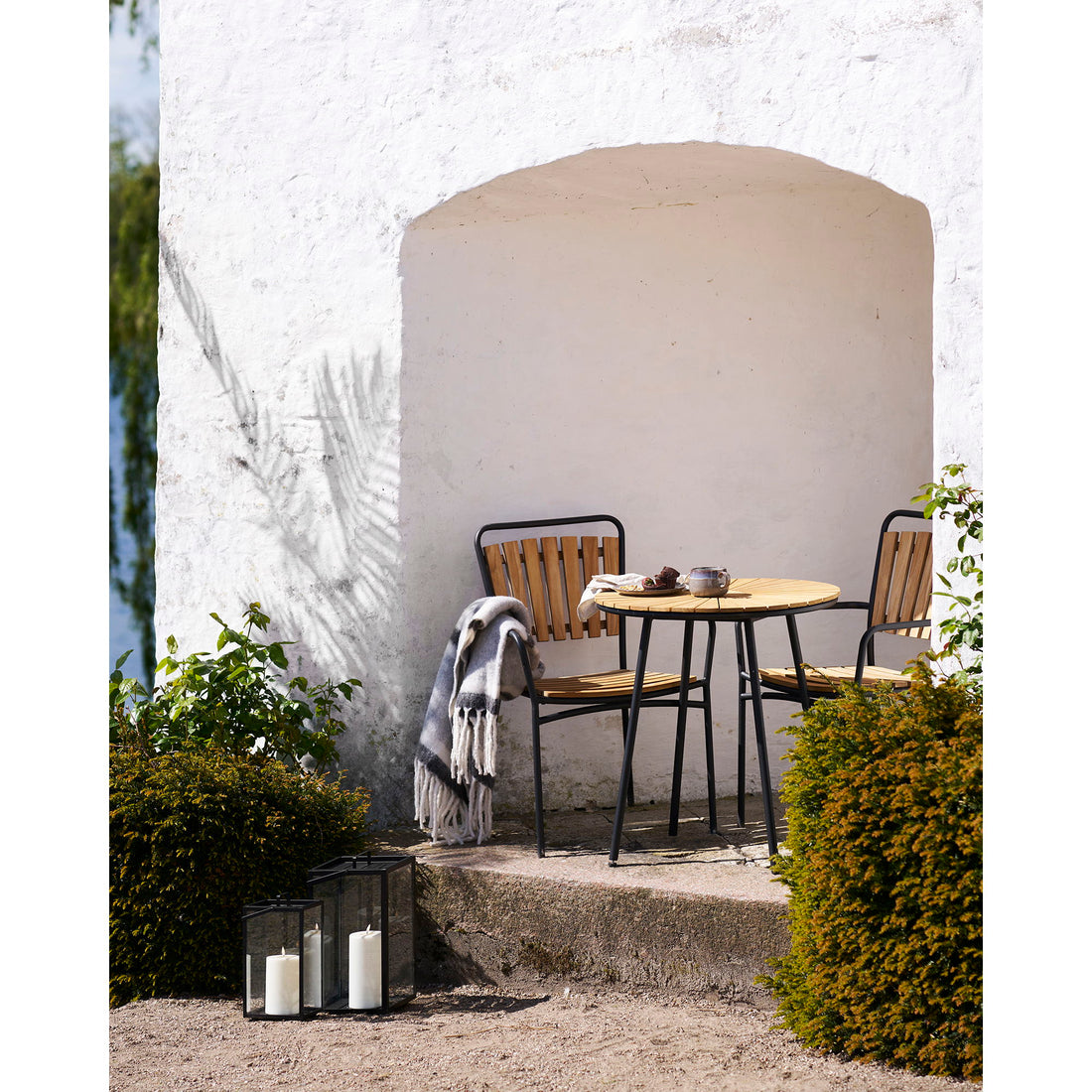 Carmel Plaid - Plaid, uld mix, grå/hvid 130x170 cm