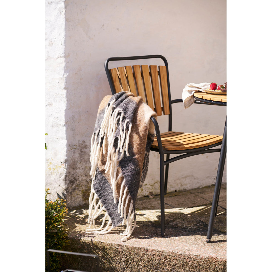 Carmel Plaid - Plaid, uld mix, sort/brun 130x170 cm