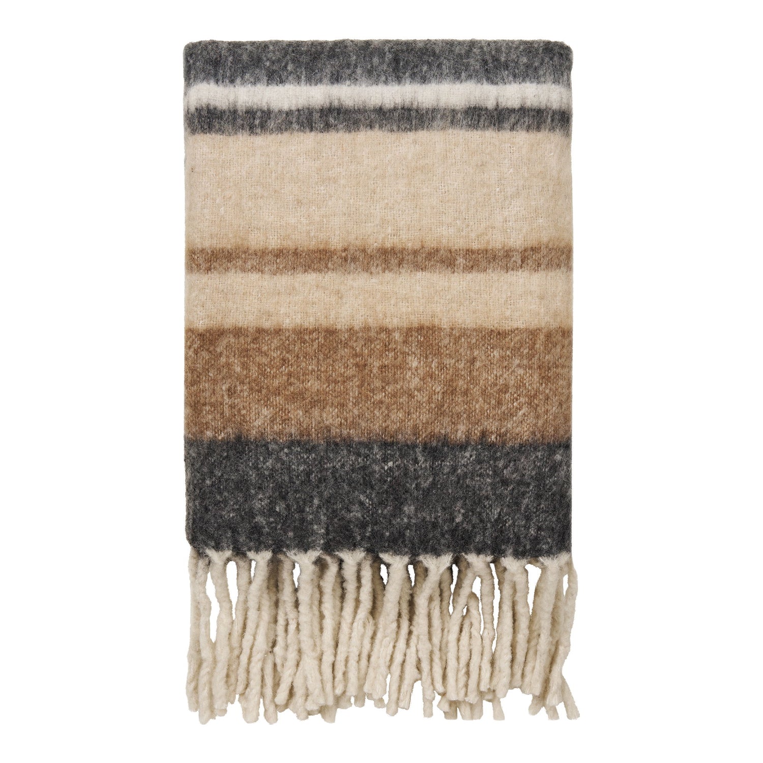 Carmel Plaid - Plaid, uld mix, sort/brun 130x170 cm