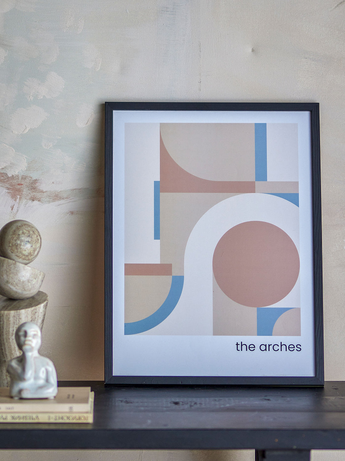 Bloomingville Arches Illustration med ramme, Sort, Fyr