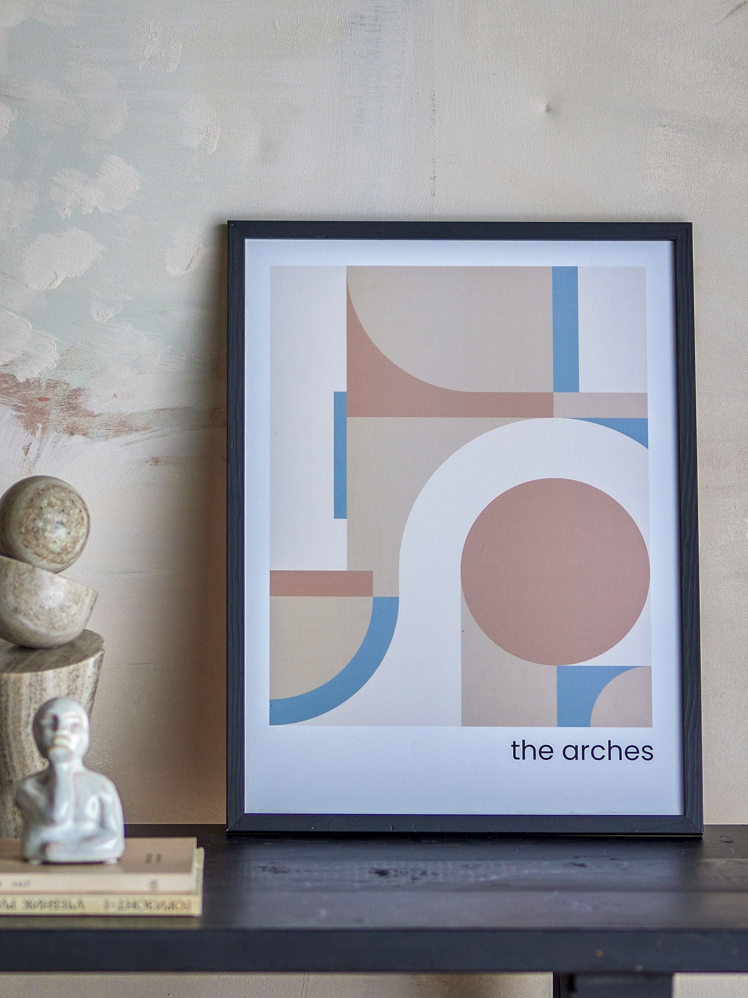 Bloomingville Arches Illustration med ramme, Sort, Fyr