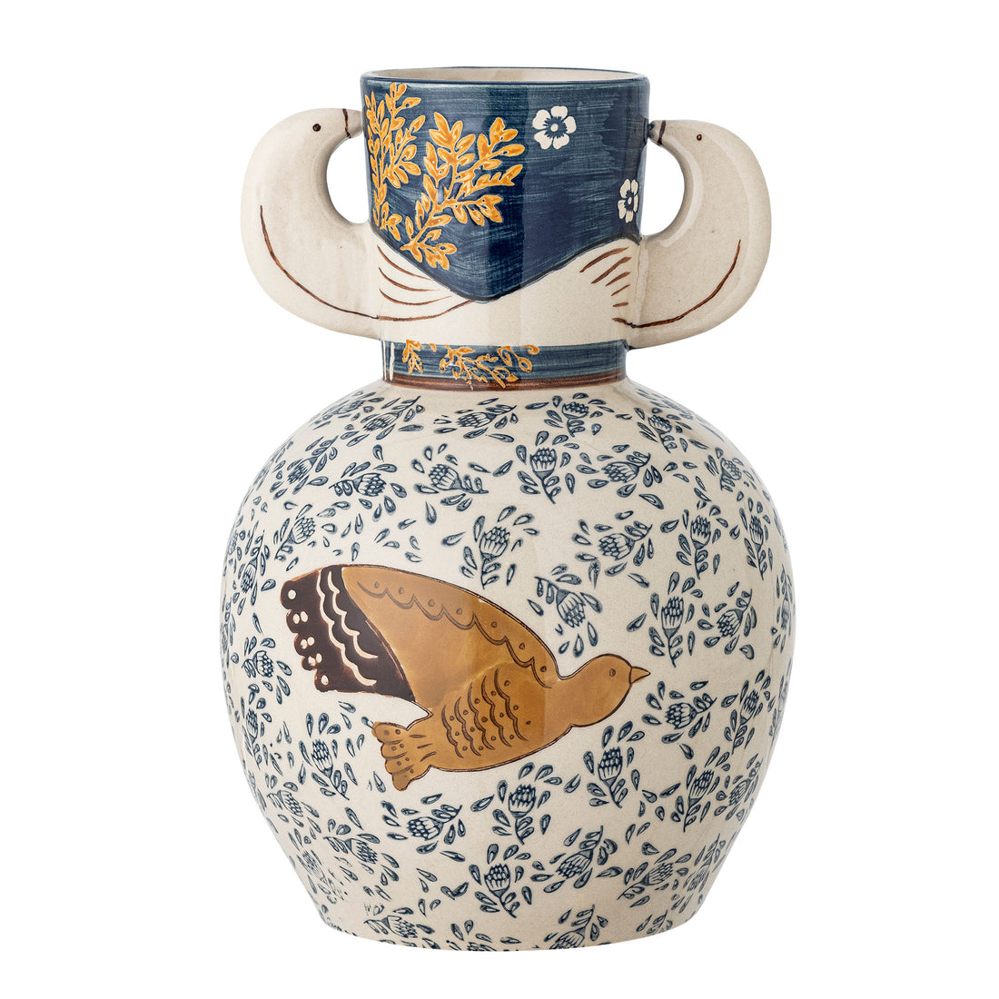 Bloomingville Hezha Vase, Blå, Stentøj
