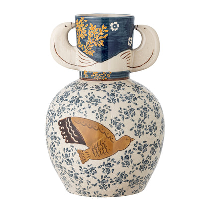 Bloomingville Hezha Vase, Blå, Stentøj