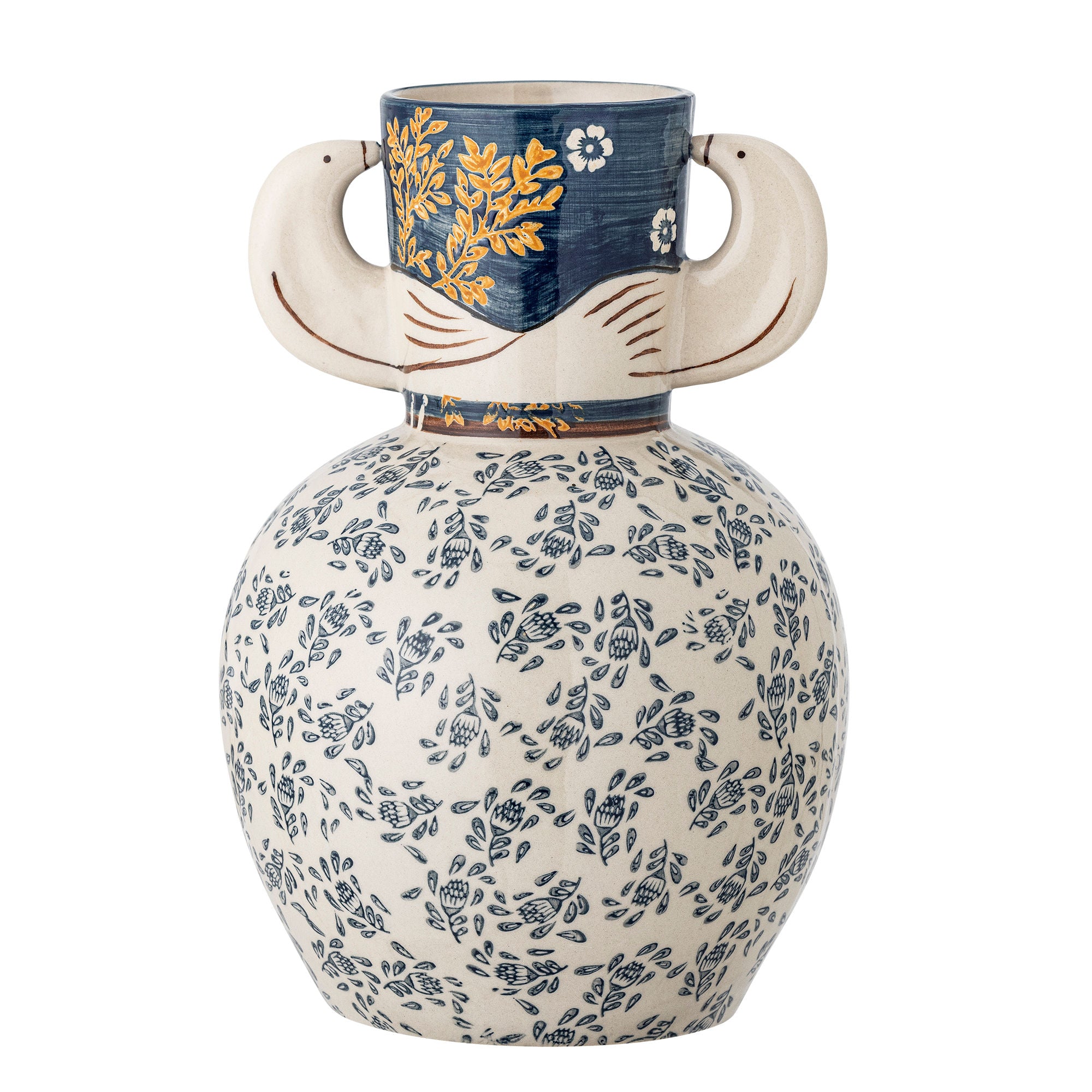Bloomingville Hezha Vase, Blå, Stentøj