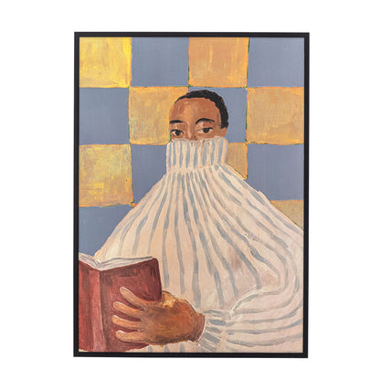 Bloomingville Filicia Illustration med ramme, Sort, Fyr
