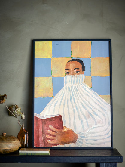 Bloomingville Filicia Illustration med ramme, Sort, Fyr