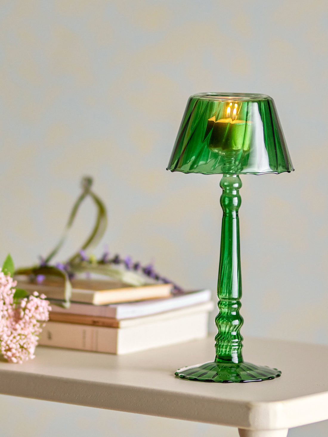 Bloomingville Cisco Fyrfadsstage, Grøn, Glas