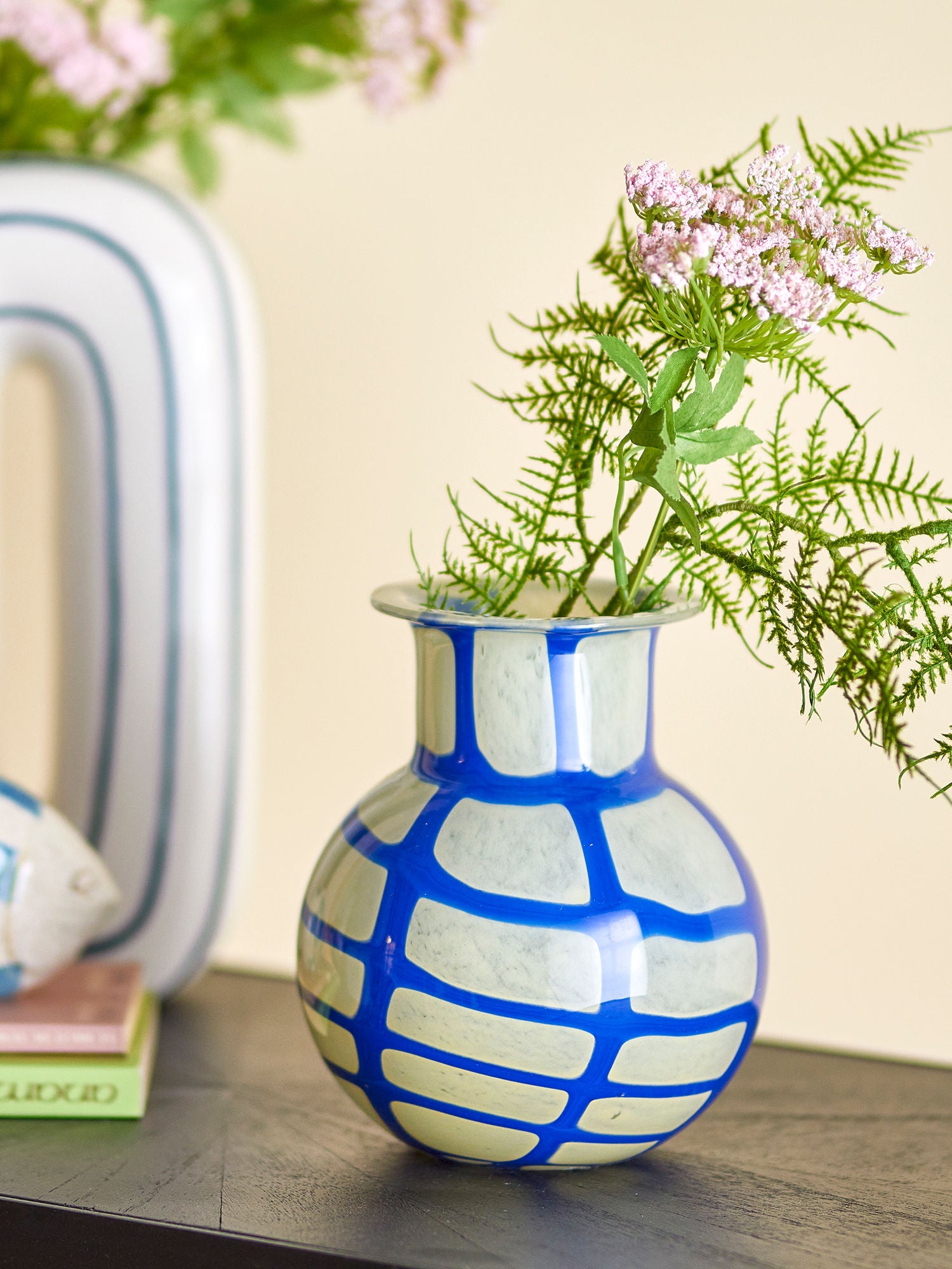 Bloomingville Kiran Vase, Blå, Glas