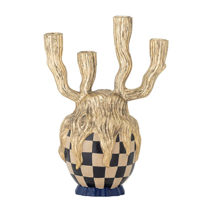 Bloomingville Medusa Lysestage, Guld, Polyresin