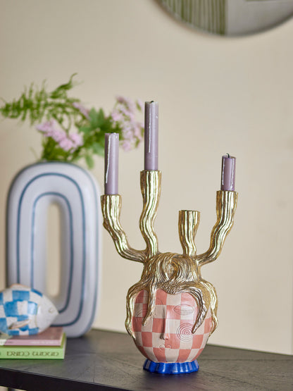 Bloomingville Medusa Lysestage, Guld, Polyresin