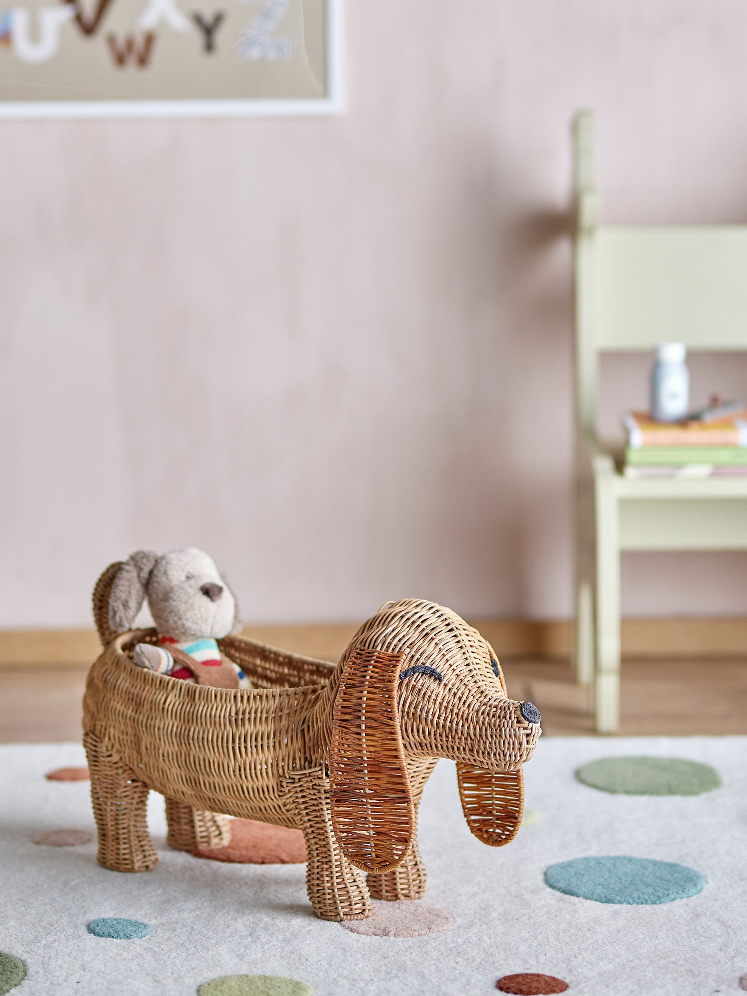 Bloomingville MINI Palle Kurv, Brun, Rattan