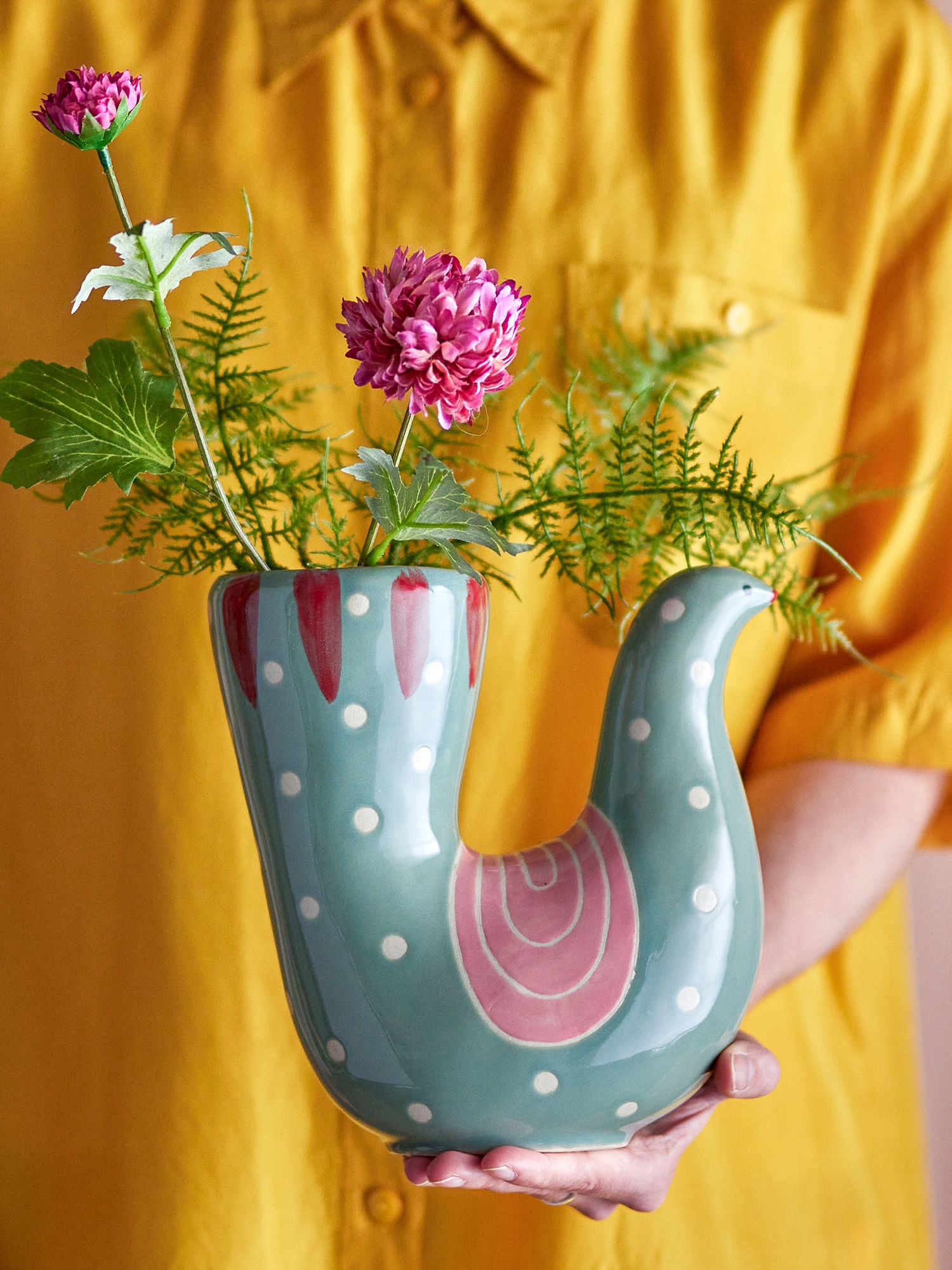 Bloomingville Trudy Vase, Grøn, Stentøj