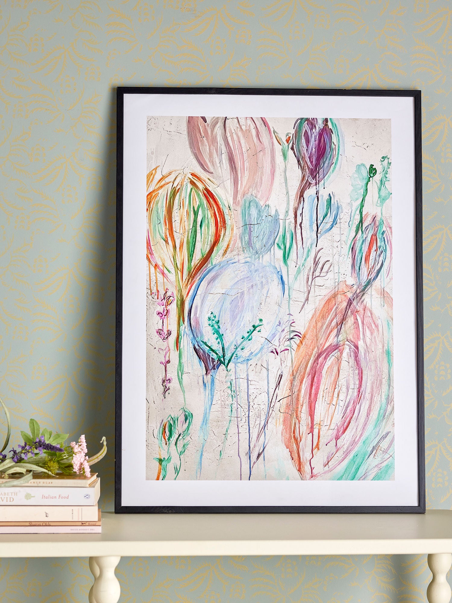 Bloomingville Francine Illustration med ramme, Sort, Fyr
