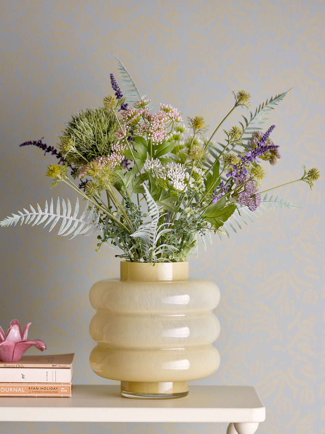 Bloomingville Sahara Vase, Gul, Glas