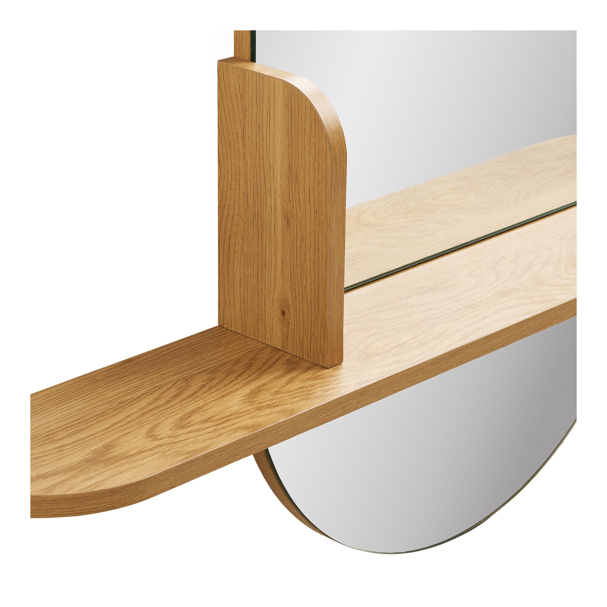 Barco Spejl med hylde - Spejl med hylde, egetræslook 92x15x94,5 cm