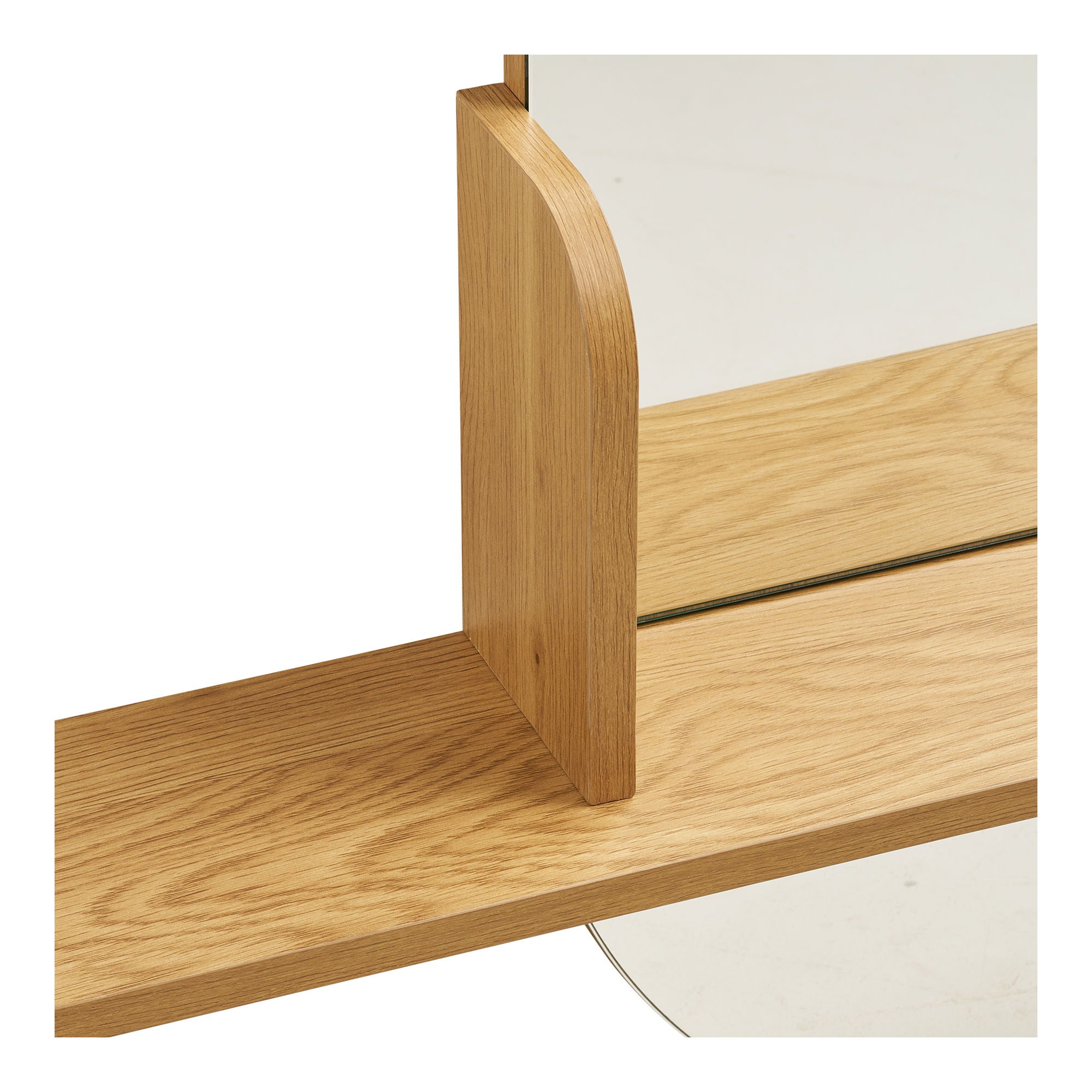 Barco Spejl med hylde - Spejl med hylde, egetræslook 92x15x94,5 cm