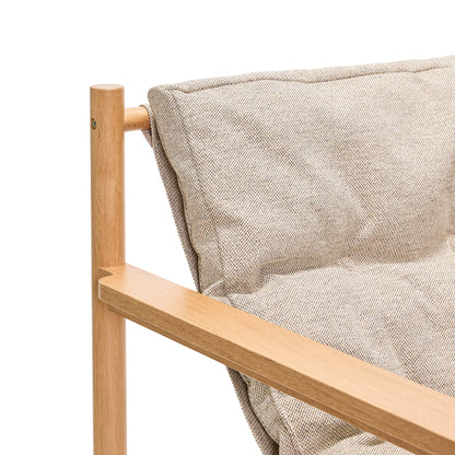 Heritage Lænestol/Fodskammel Natur/Beige - 75x72xh82cm, 69x49xh43cm