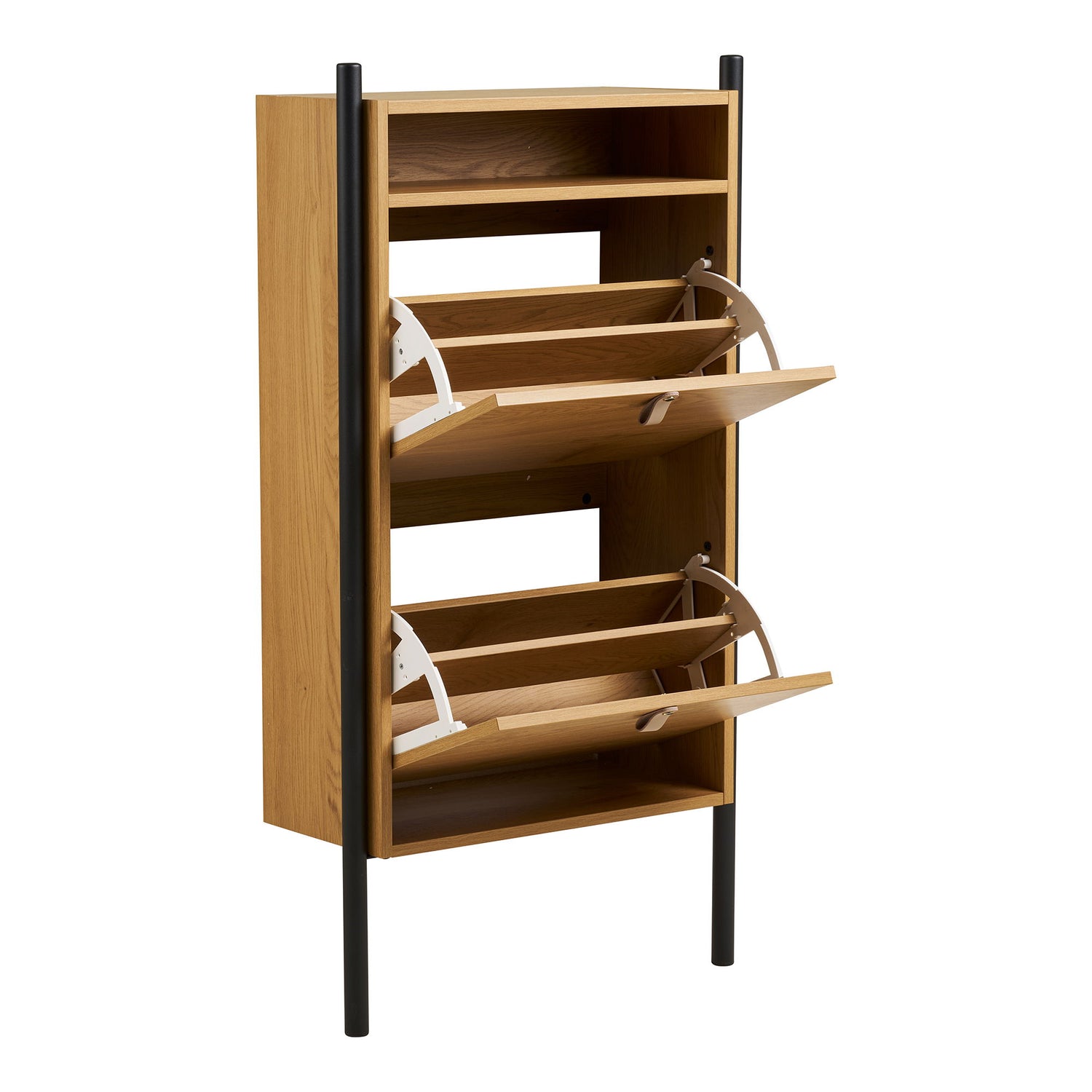 Barco Skoskab - Skoskab, egetræslook 62x26x118 cm