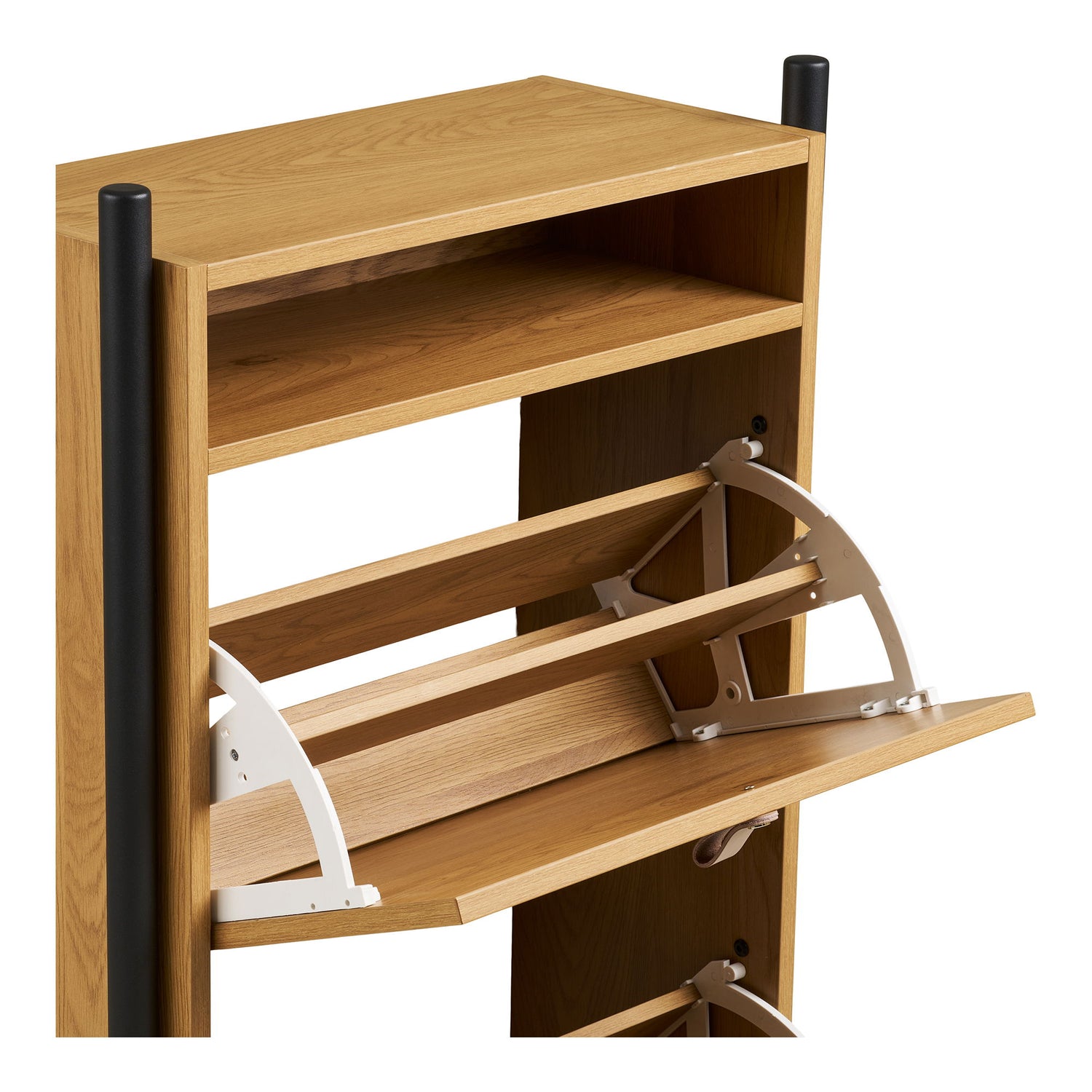 Barco Skoskab - Skoskab, egetræslook 62x26x118 cm