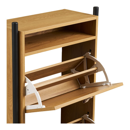 Barco Skoskab - Skoskab, egetræslook 62x26x118 cm