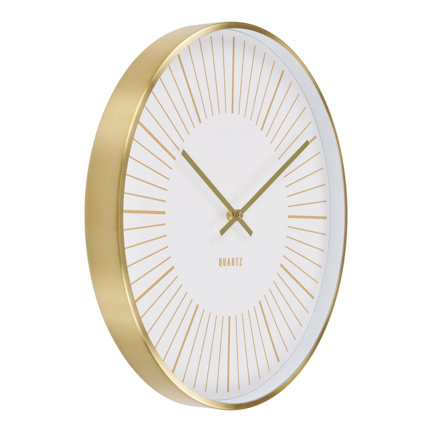 Vægur, aluminium, guld, lydløs&lt;br&gt;ø40 cm