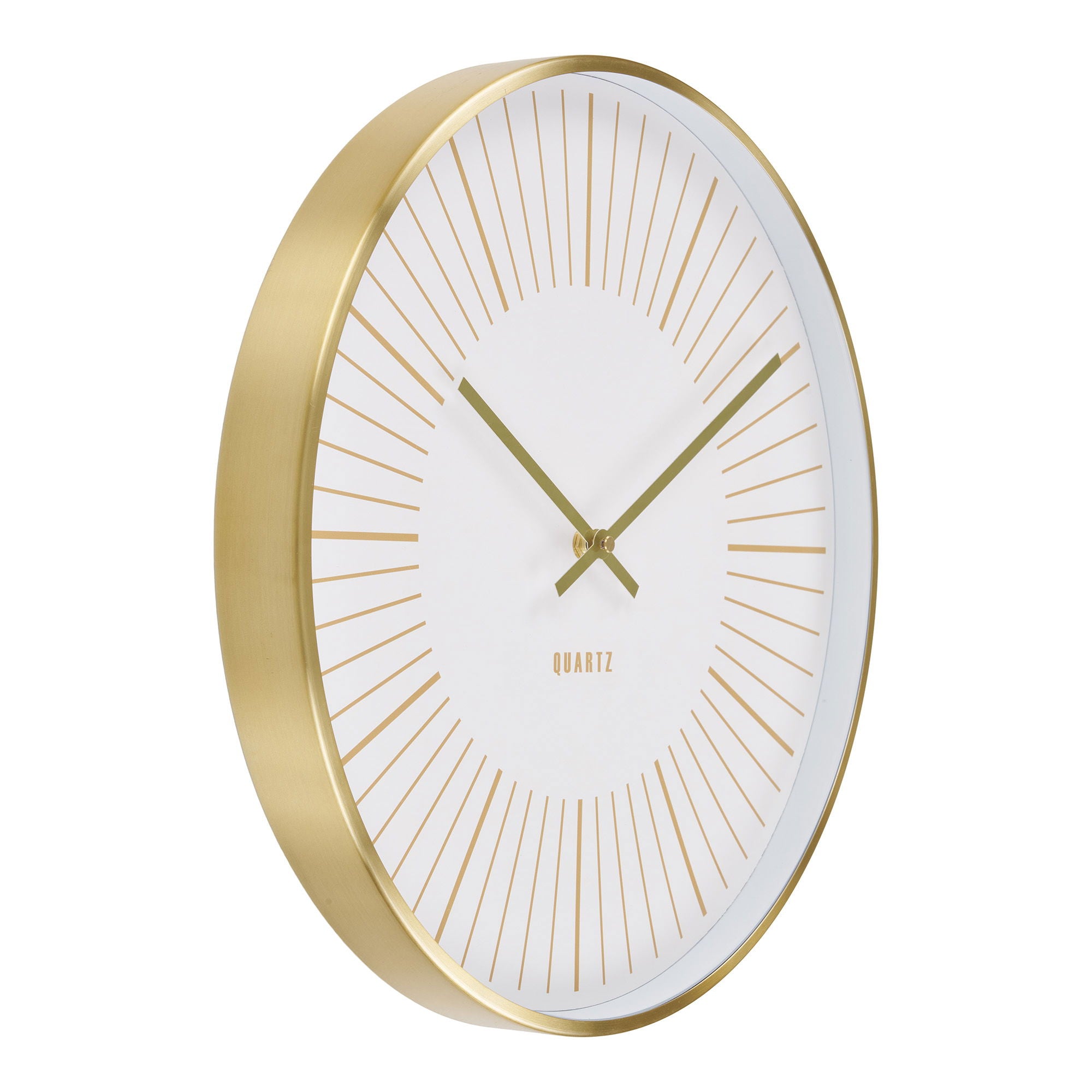 Vægur, aluminium, guld, lydløs&lt;br&gt;ø40 cm