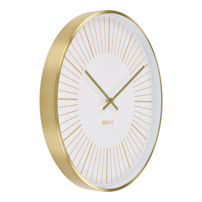 Vægur, aluminium, guld, lydløs&lt;br&gt;ø40 cm