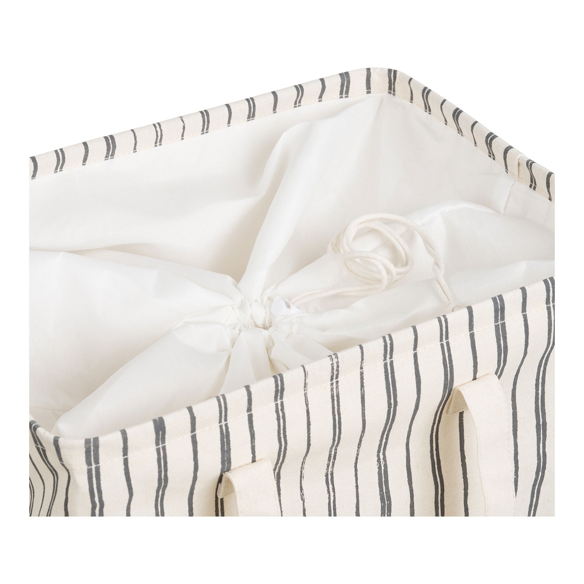 Argos Vasketøjskurv - Vasketøjskurv, stof, beige/sort 38x28x58 cm