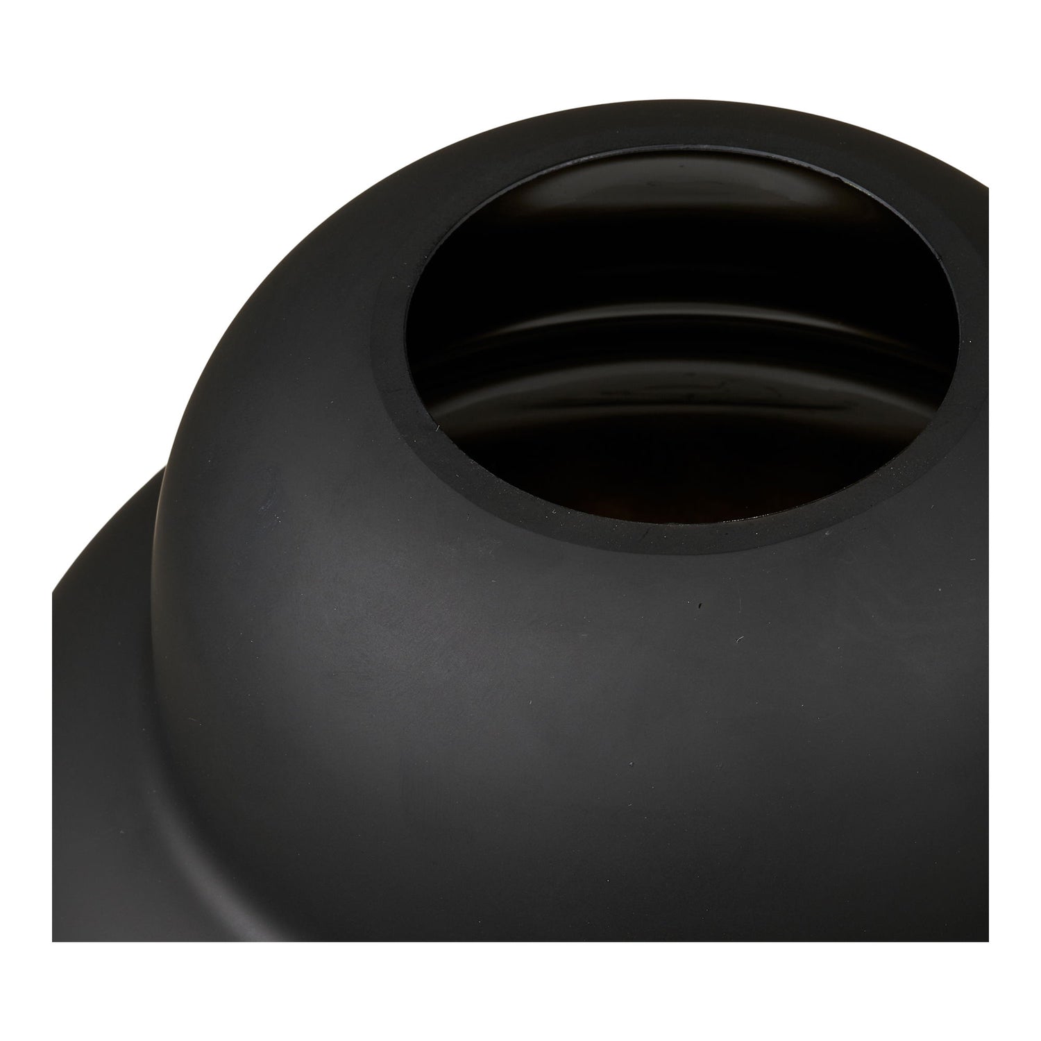 Vase - Vase, mundblæst glas, sort ø21x20 cm