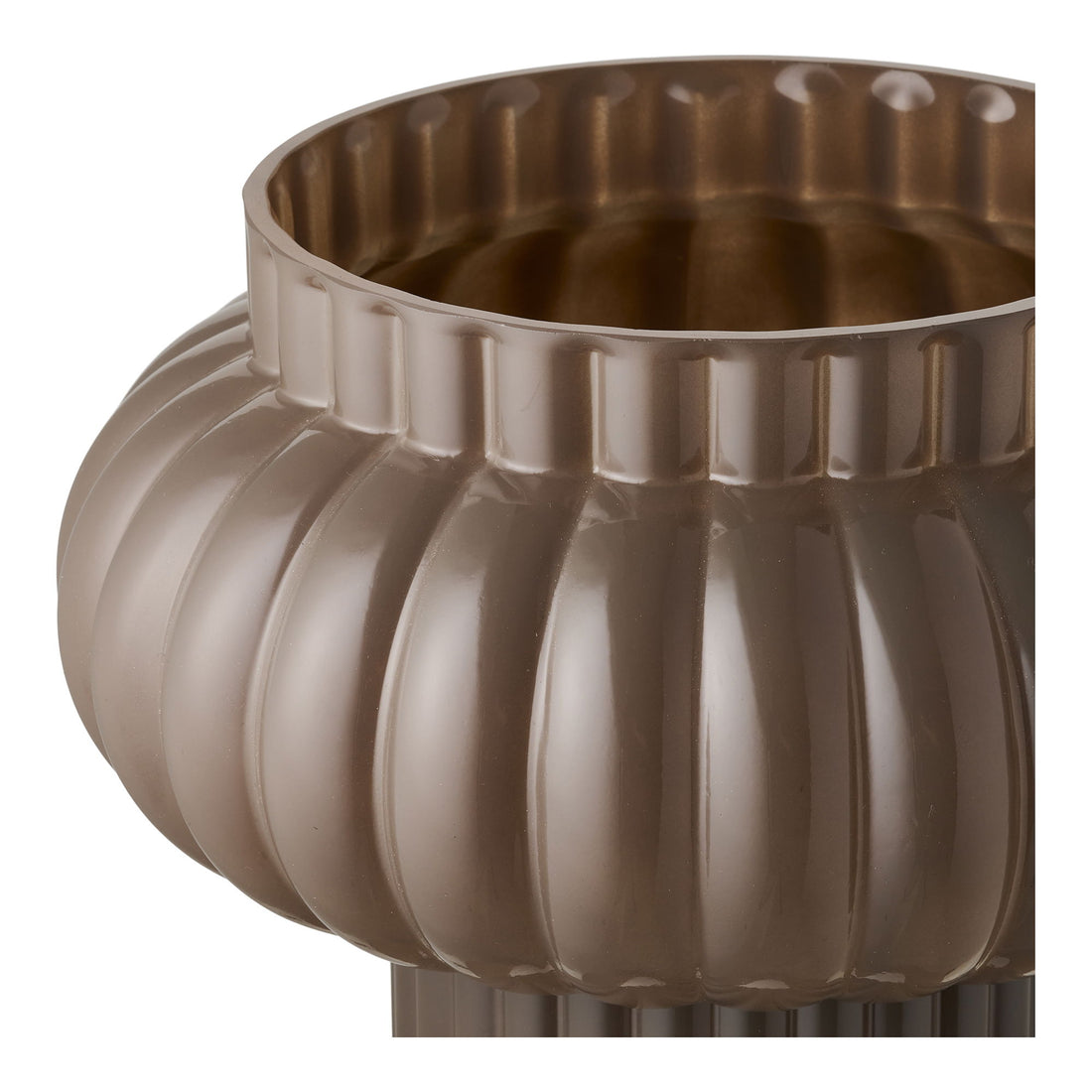 Vase - Vase, mundblæst glas, brun ø27x27 cm