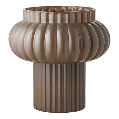 Vase - Vase, mundblæst glas, brun ø27x27 cm